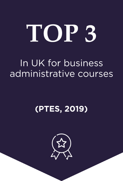 Top 3 in UK for business and administrative courses (PTES 2019)